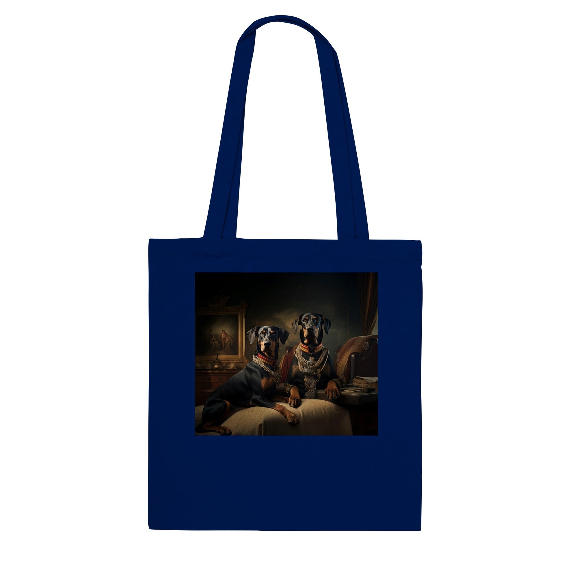 100% Cotton Classic Tote Bag featuring Art Deco Doberman Design - Hobbster