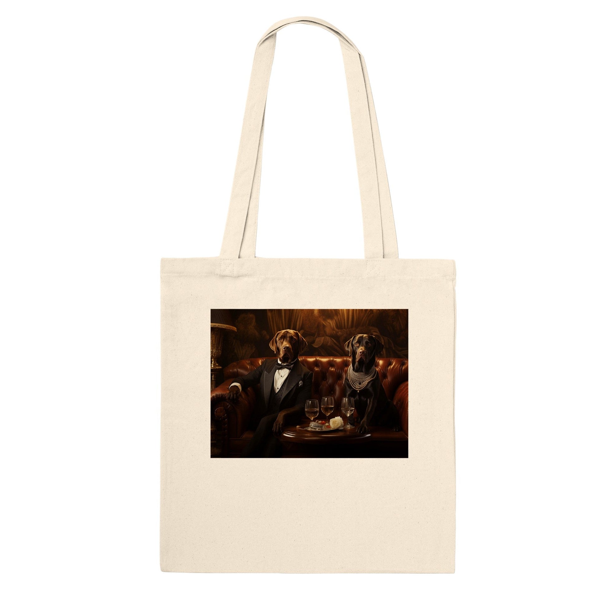 100% Cotton Classic Tote Bag featuring Art Deco Labrador Design - Hobbster