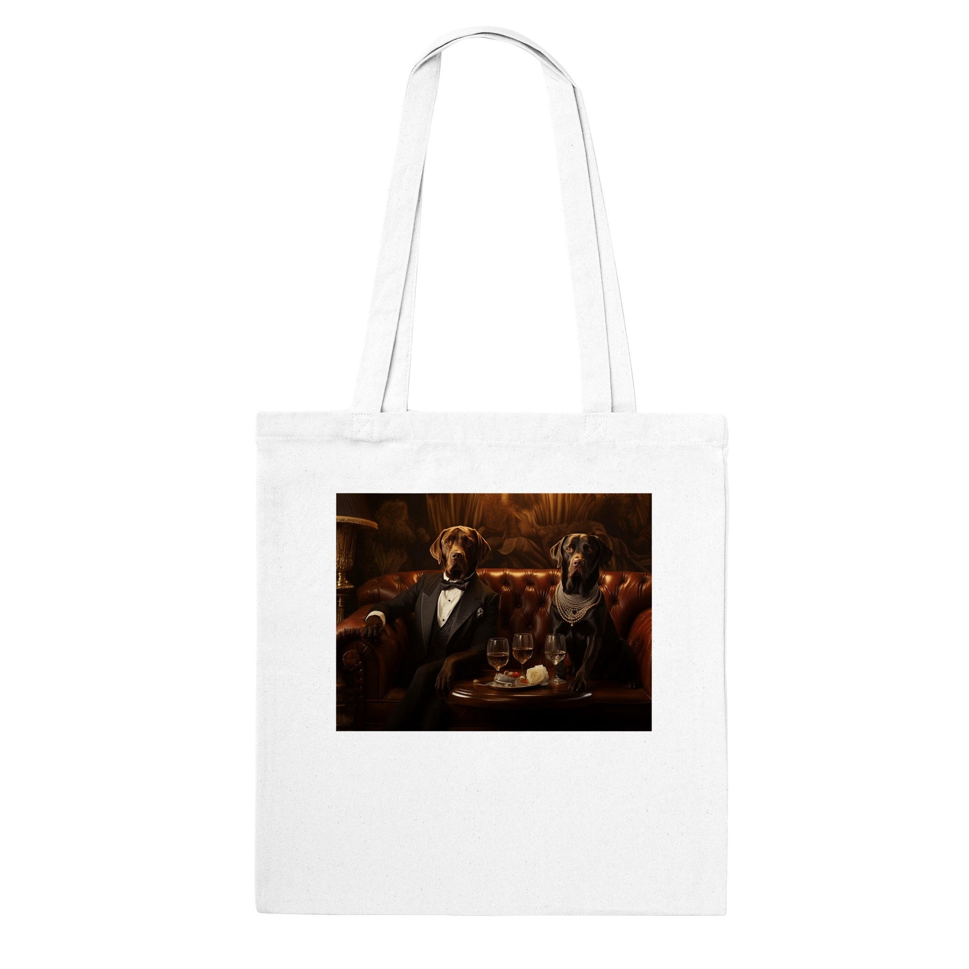 100% Cotton Classic Tote Bag featuring Art Deco Labrador Design - Hobbster