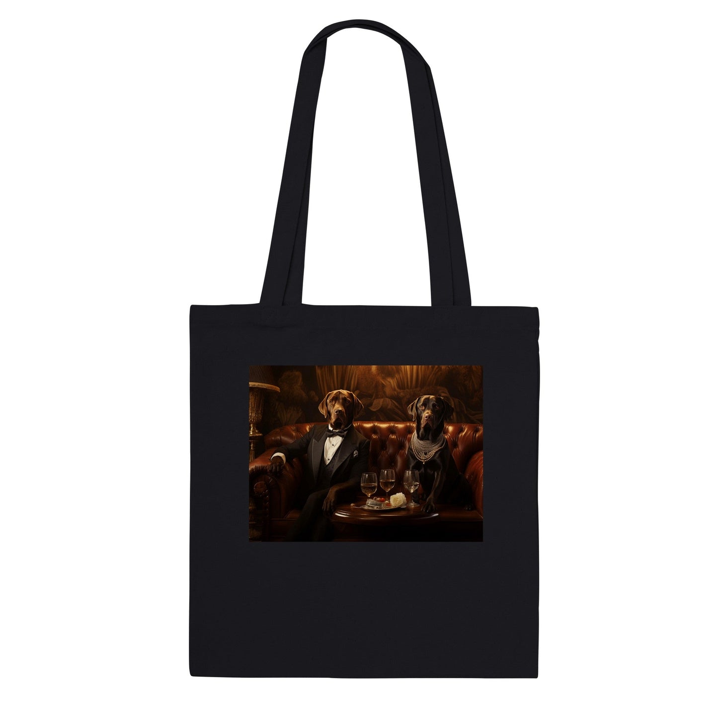 100% Cotton Classic Tote Bag featuring Art Deco Labrador Design - Hobbster