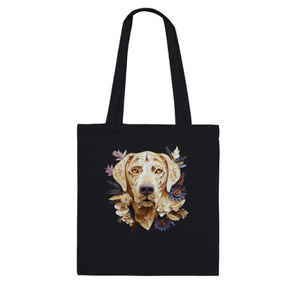 100% Cotton Classic Tote Bag featuring Quilled Labrador Design - Hobbster