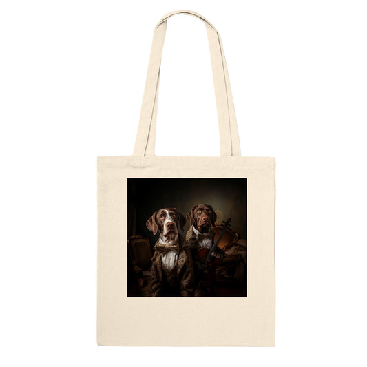 100% Cotton Classic Tote Bag with custom German Short Haired Pointer design - Hobbster