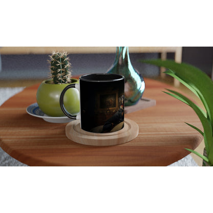 11oz Two-Tone Coffee Mug Featuring Art Deco Doberman Design - Hobbster