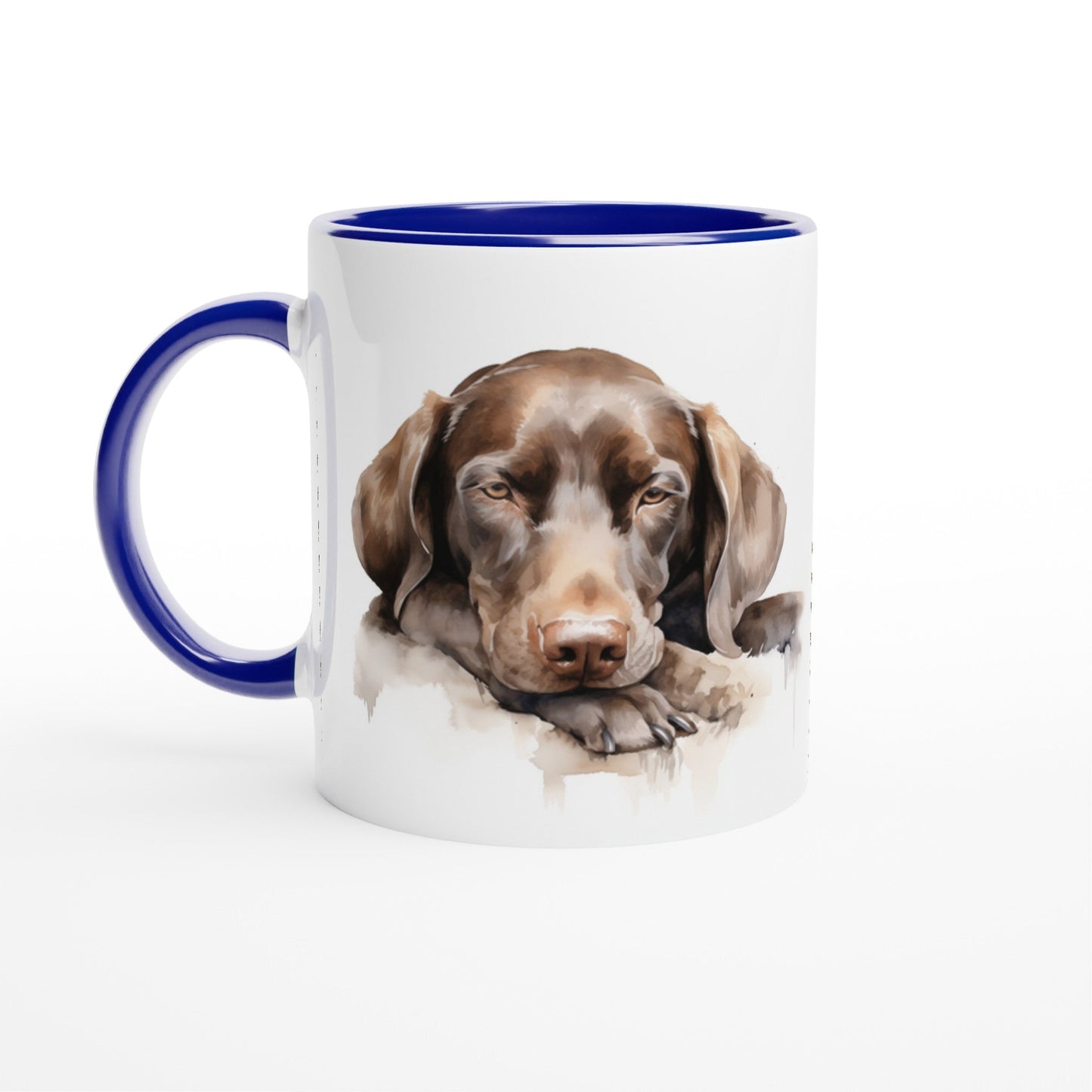 11oz Two-Tone Coffee Mug with Hungarian Vizsla watercolour print - Hobbster