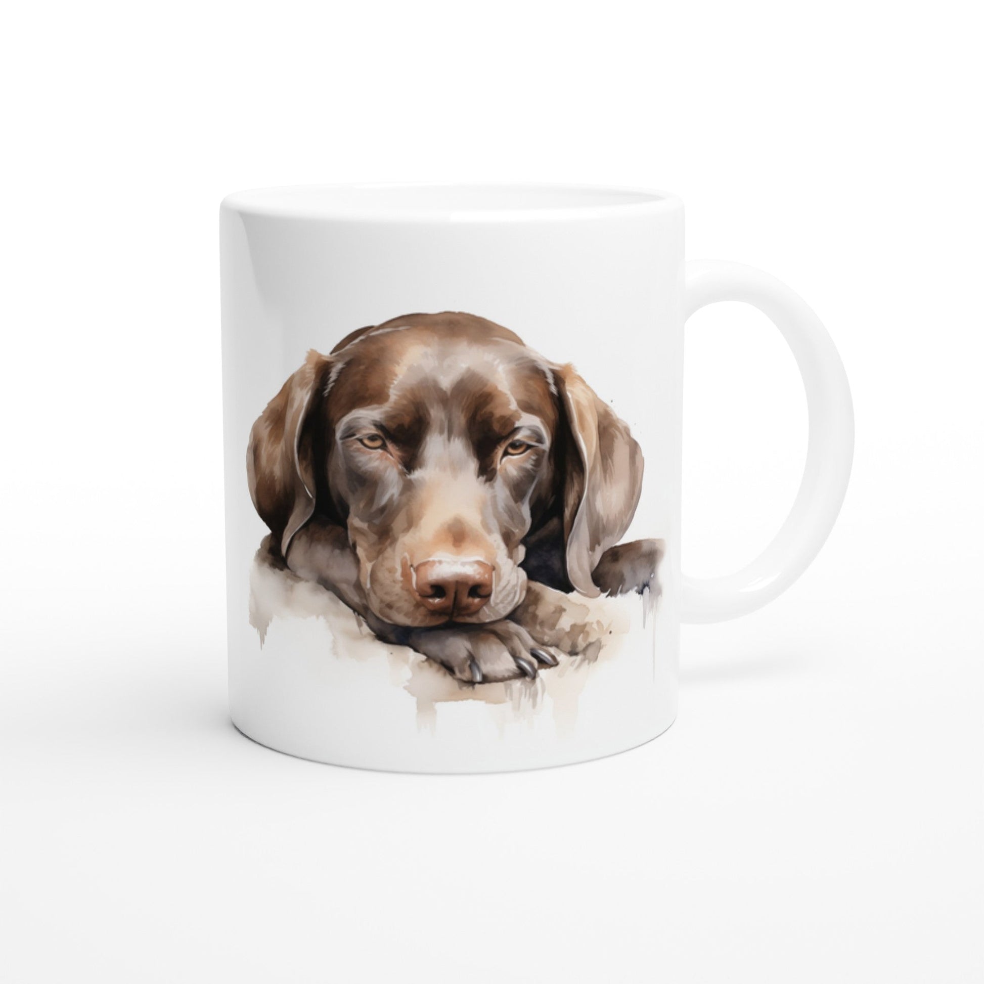 11oz Two-Tone Coffee Mug with Hungarian Vizsla watercolour print - Hobbster