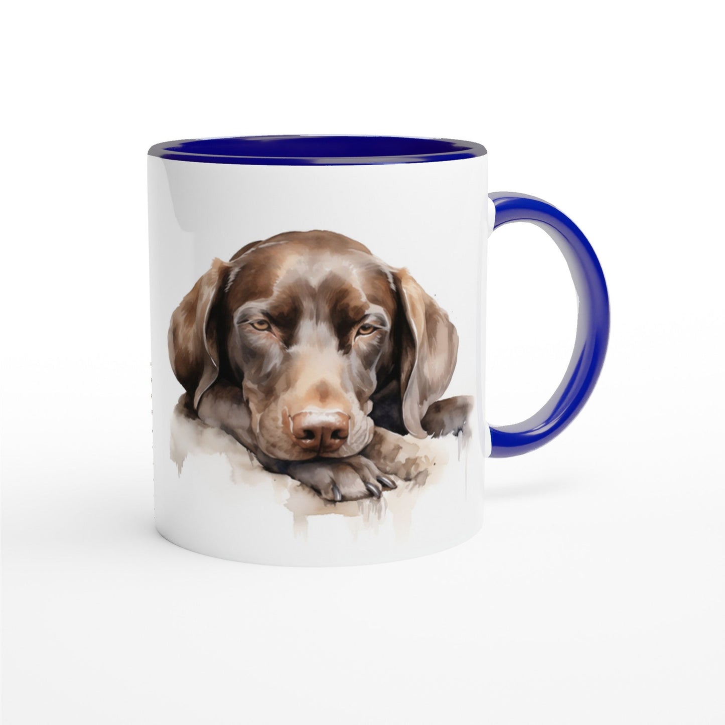 11oz Two-Tone Coffee Mug with Hungarian Vizsla watercolour print - Hobbster