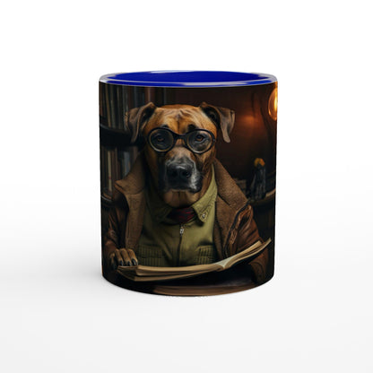 11oz Two-Tone Coffee Mug with vintage design of Rhodesian Ridgeback - Hobbster