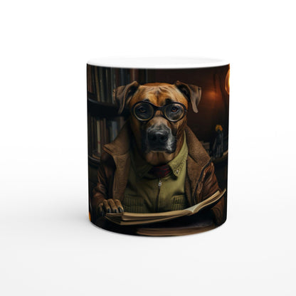 11oz Two-Tone Coffee Mug with vintage design of Rhodesian Ridgeback - Hobbster