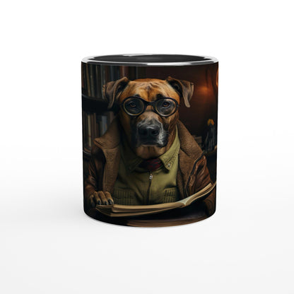 11oz Two-Tone Coffee Mug with vintage design of Rhodesian Ridgeback - Hobbster