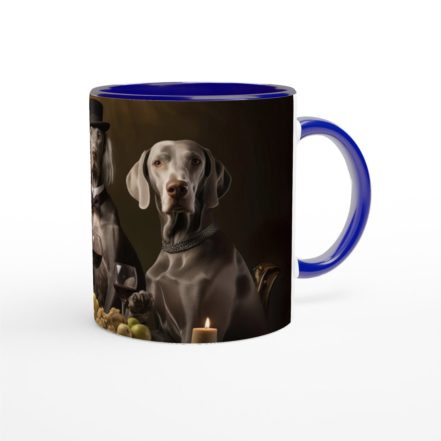 11oz Two-Tone Coffee Mug with vintage design of Weimaraners - Hobbster