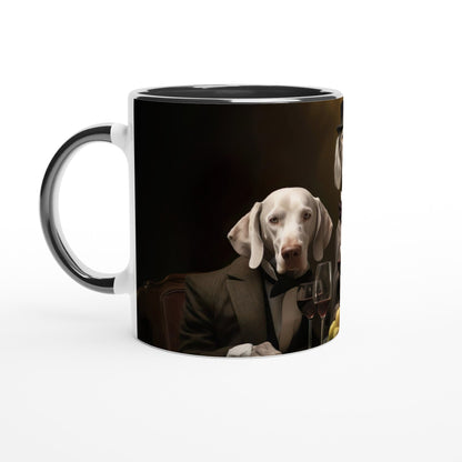 11oz Two-Tone Coffee Mug with vintage design of Weimaraners - Hobbster