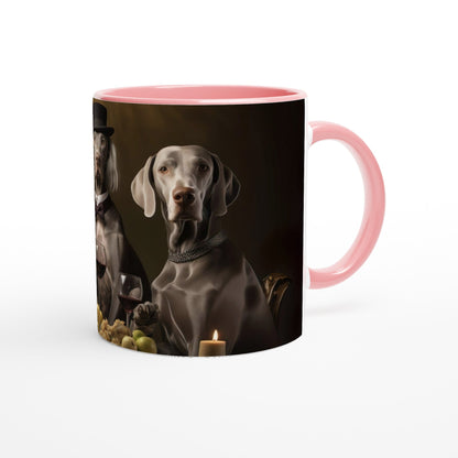 11oz Two-Tone Coffee Mug with vintage design of Weimaraners - Hobbster