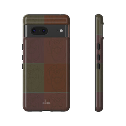 Brown Tile Effect Toughened Mobile Cases [for iPhone, Samsung and Google Pixel phones] - Hobbster