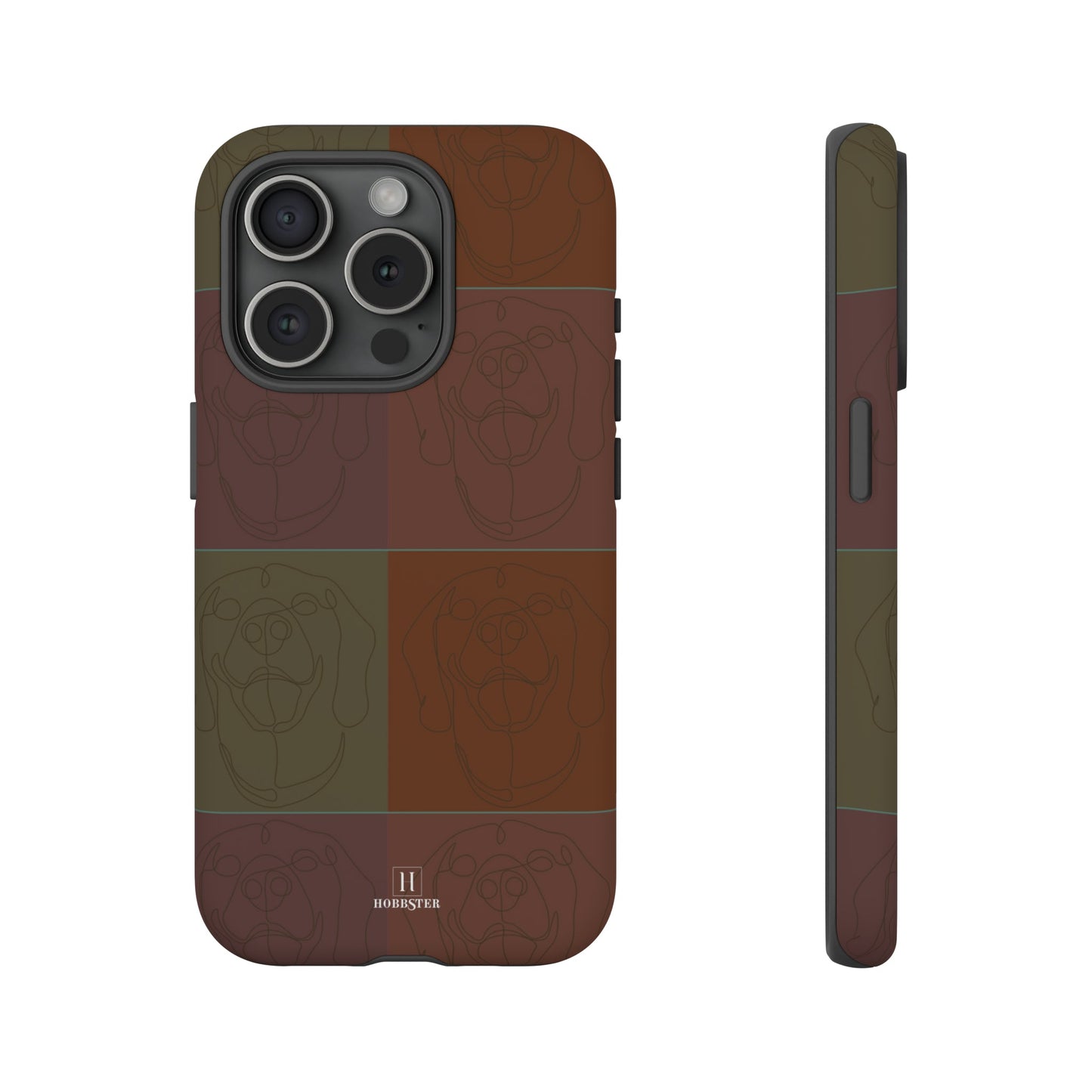 Brown Tile Effect Toughened Mobile Cases [for iPhone, Samsung and Google Pixel phones] - Hobbster