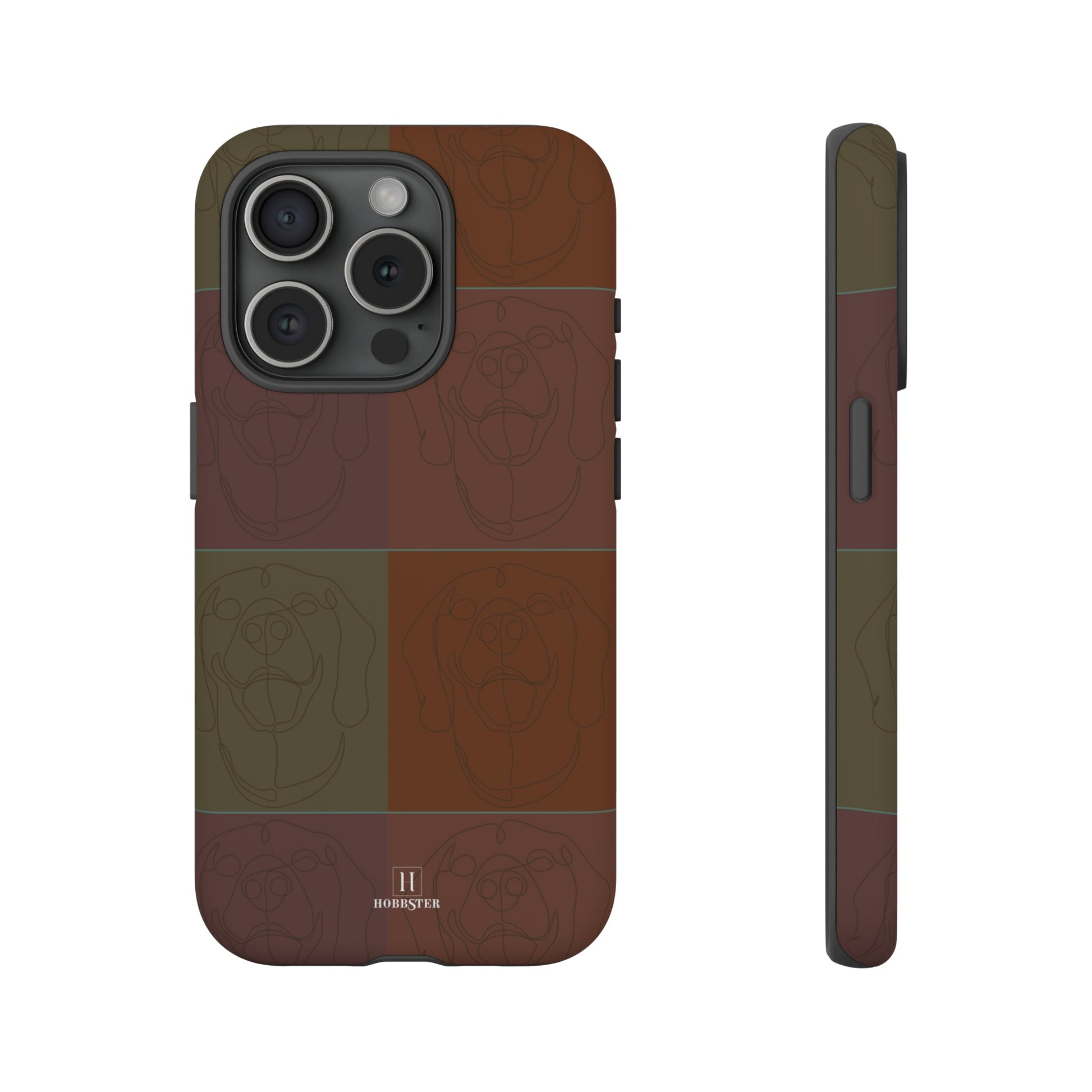 Brown Tile Effect Toughened Mobile Cases [for iPhone, Samsung and Google Pixel phones] - Hobbster