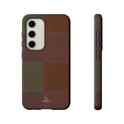 Brown Tile Effect Toughened Mobile Cases [for iPhone, Samsung and Google Pixel phones] - Hobbster