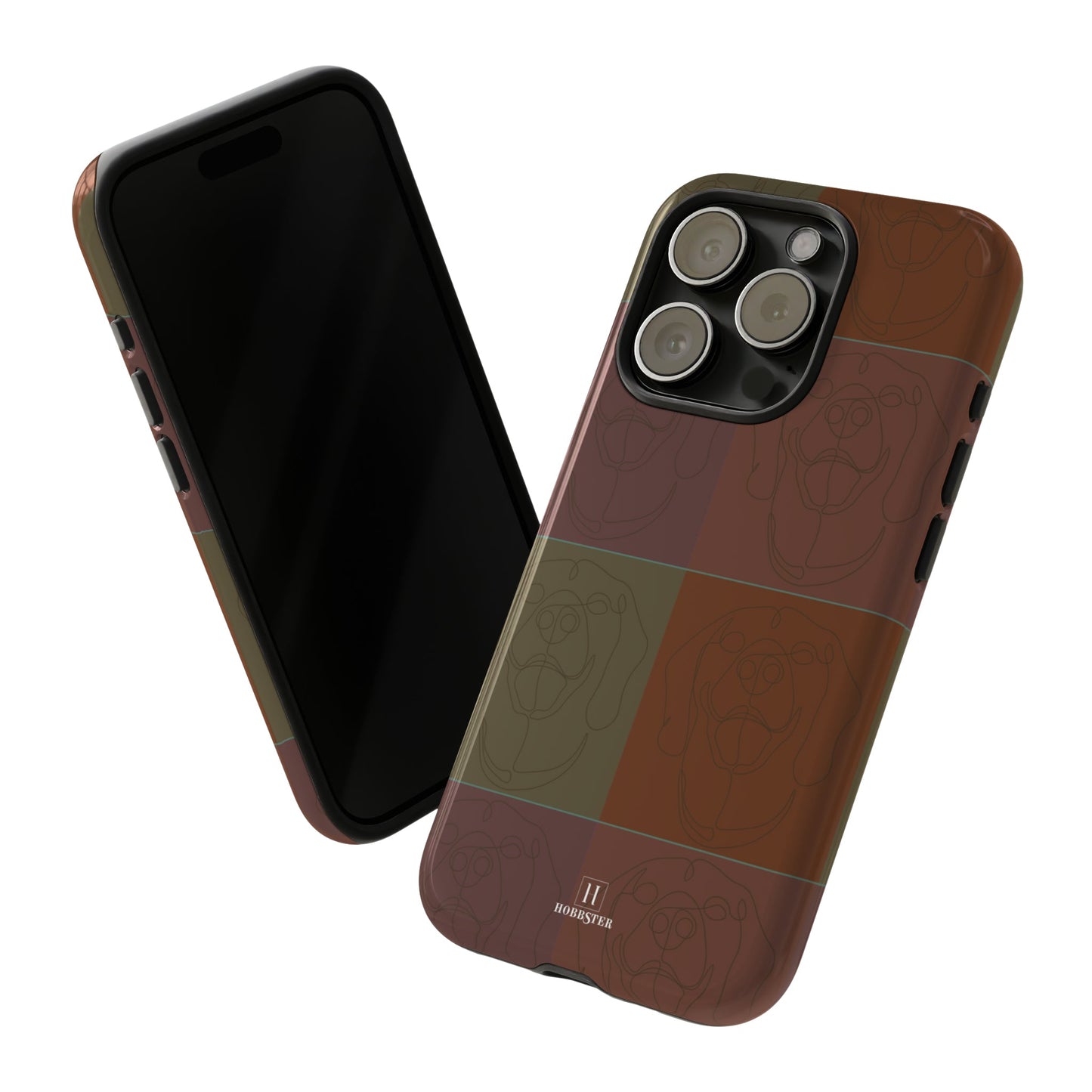 Brown Tile Effect Toughened Mobile Cases [for iPhone, Samsung and Google Pixel phones] - Hobbster