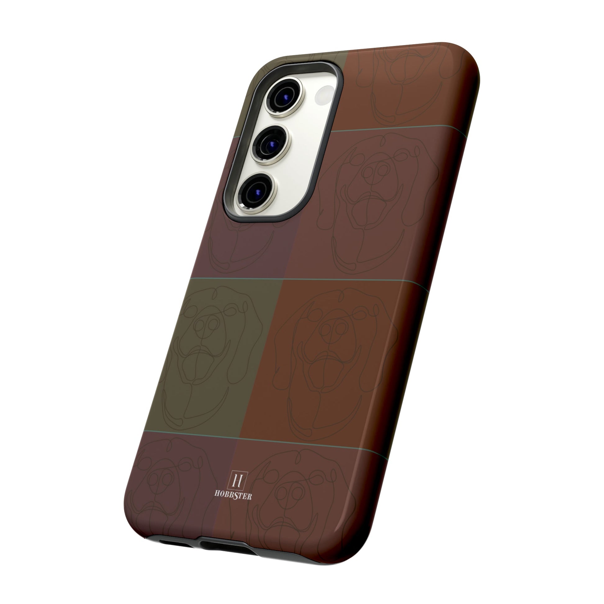 Brown Tile Effect Toughened Mobile Cases [for iPhone, Samsung and Google Pixel phones] - Hobbster