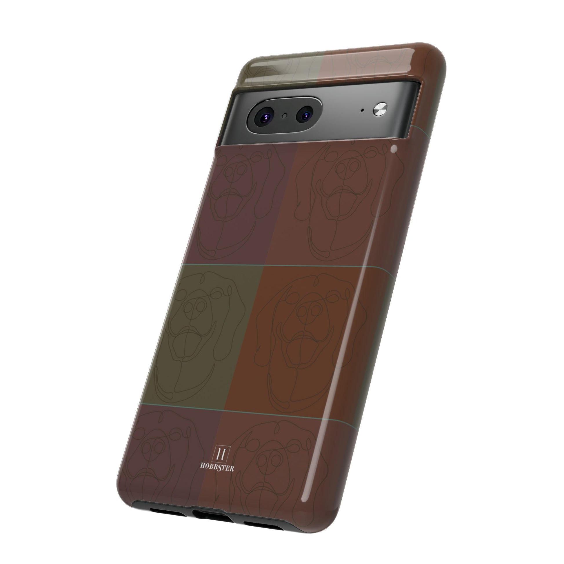 Brown Tile Effect Toughened Mobile Cases [for iPhone, Samsung and Google Pixel phones] - Hobbster