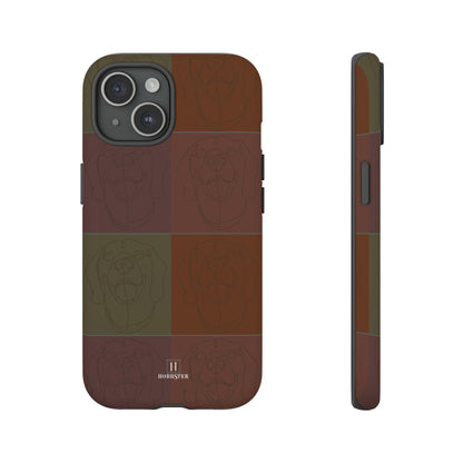 Brown Tile Effect Toughened Mobile Cases [for iPhone, Samsung and Google Pixel phones] - Hobbster