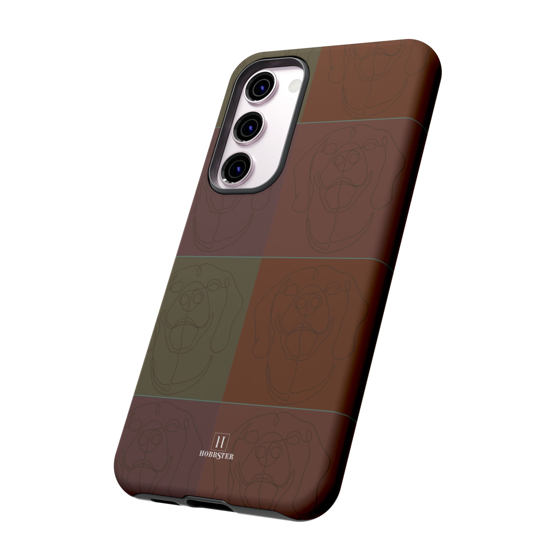 Brown Tile Effect Toughened Mobile Cases [for iPhone, Samsung and Google Pixel phones] - Hobbster