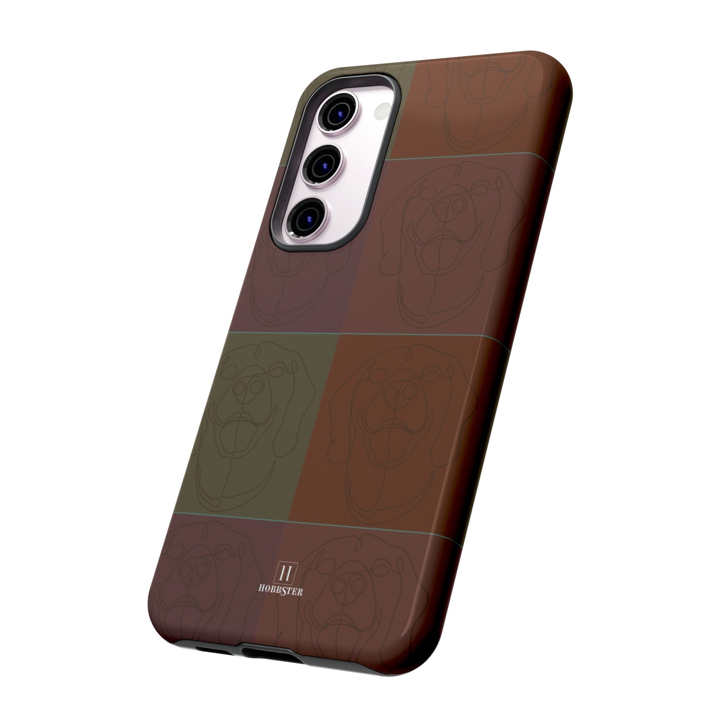 Brown Tile Effect Toughened Mobile Cases [for iPhone, Samsung and Google Pixel phones] - Hobbster