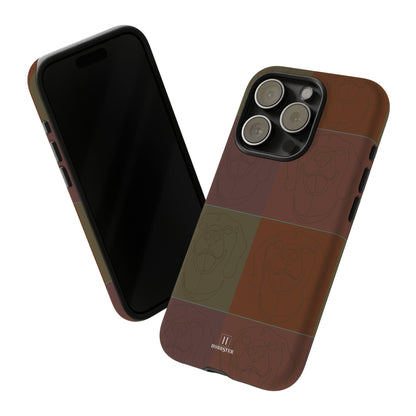 Brown Tile Effect Toughened Mobile Cases [for iPhone, Samsung and Google Pixel phones] - Hobbster