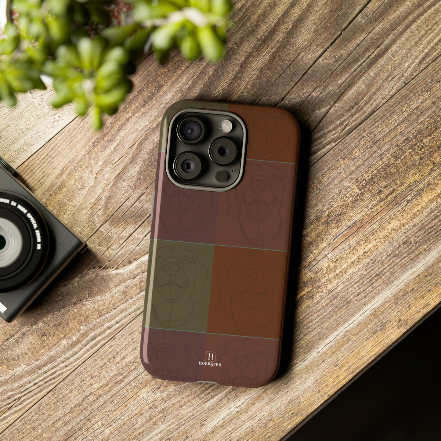 Brown Tile Effect Toughened Mobile Cases [for iPhone, Samsung and Google Pixel phones] - Hobbster