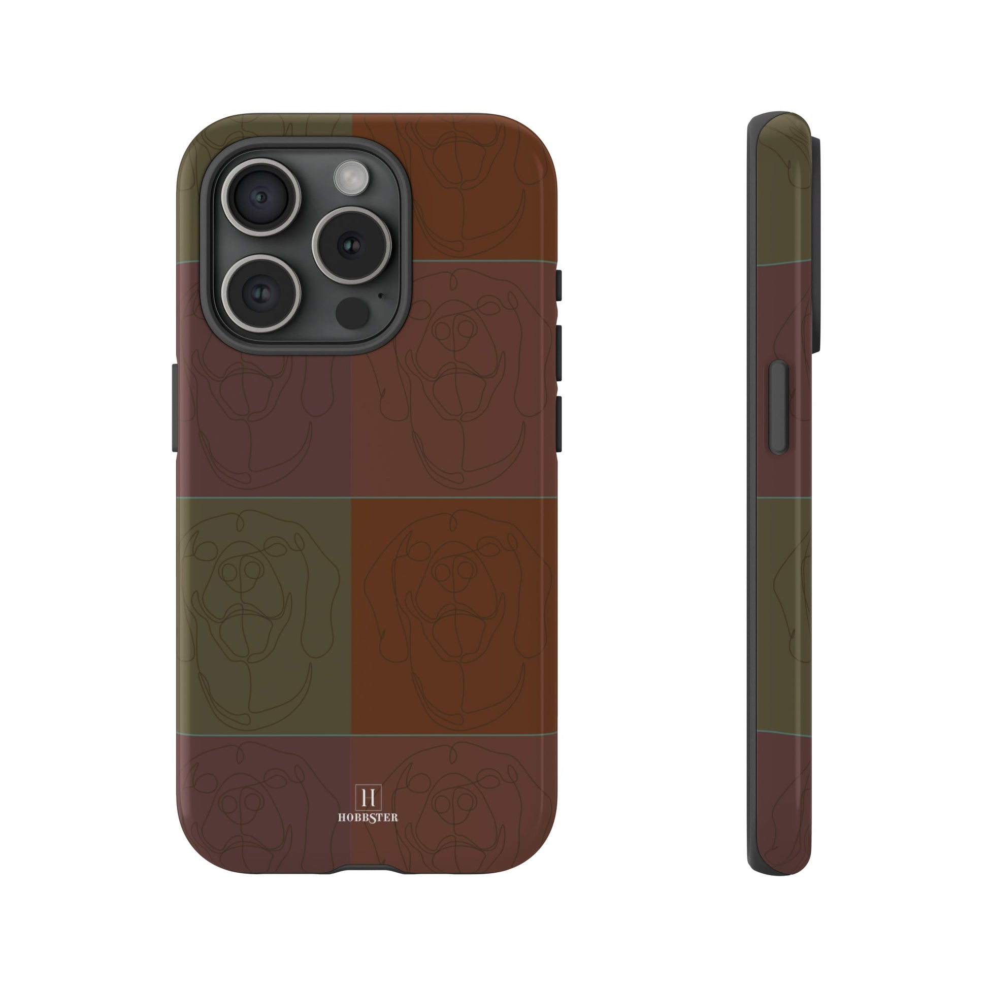 Brown Tile Effect Toughened Mobile Cases [for iPhone, Samsung and Google Pixel phones] - Hobbster