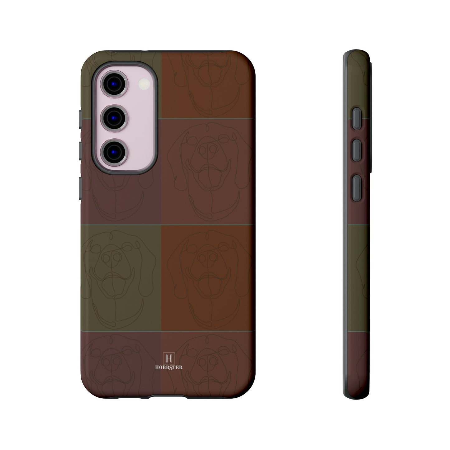 Brown Tile Effect Toughened Mobile Cases [for iPhone, Samsung and Google Pixel phones] - Hobbster