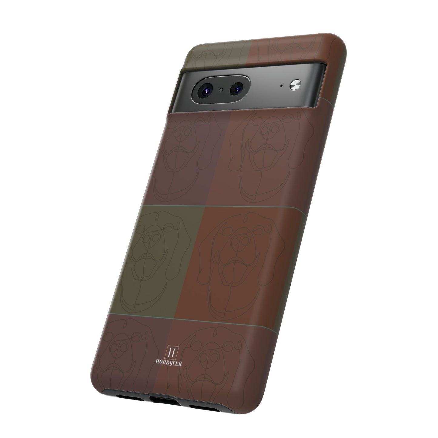 Brown Tile Effect Toughened Mobile Cases [for iPhone, Samsung and Google Pixel phones] - Hobbster