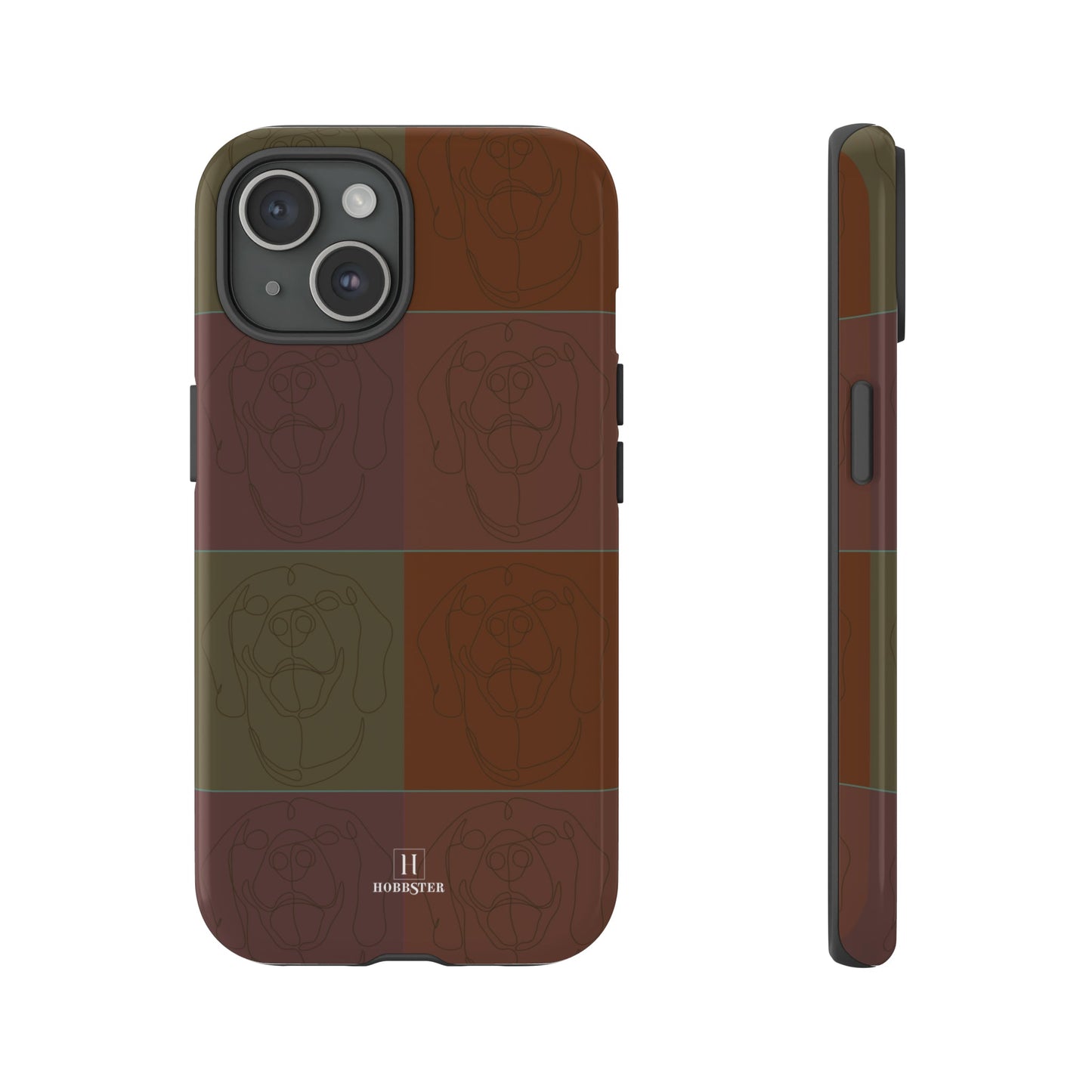 Brown Tile Effect Toughened Mobile Cases [for iPhone, Samsung and Google Pixel phones] - Hobbster