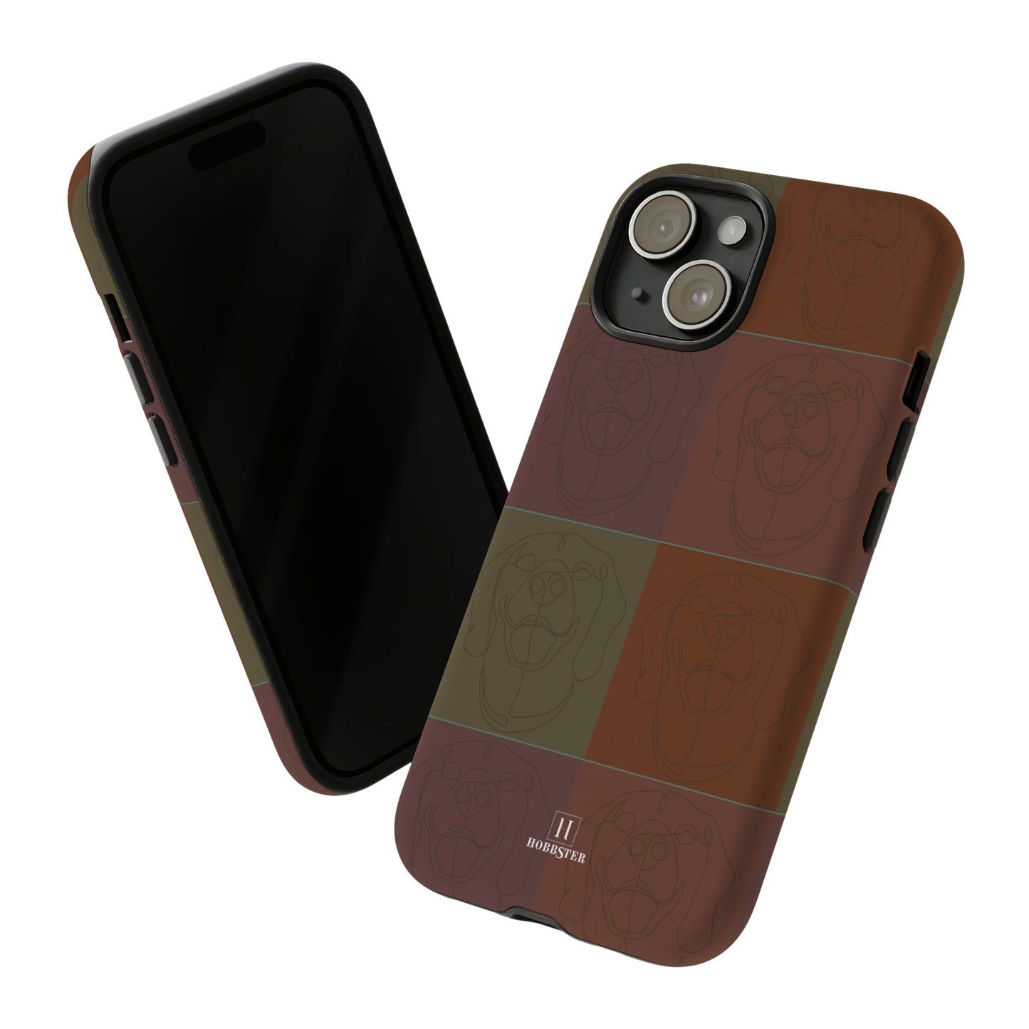 Brown Tile Effect Toughened Mobile Cases [for iPhone, Samsung and Google Pixel phones] - Hobbster