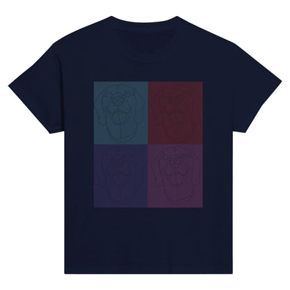 Classic Kids Cotton Crewneck T-shirt with Rhodesian Ridgeback Tile Effect Design - Hobbster
