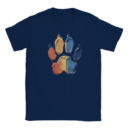 Classic Kids Crewneck T-shirt Featuring Large Painted Paw Print - Hobbster