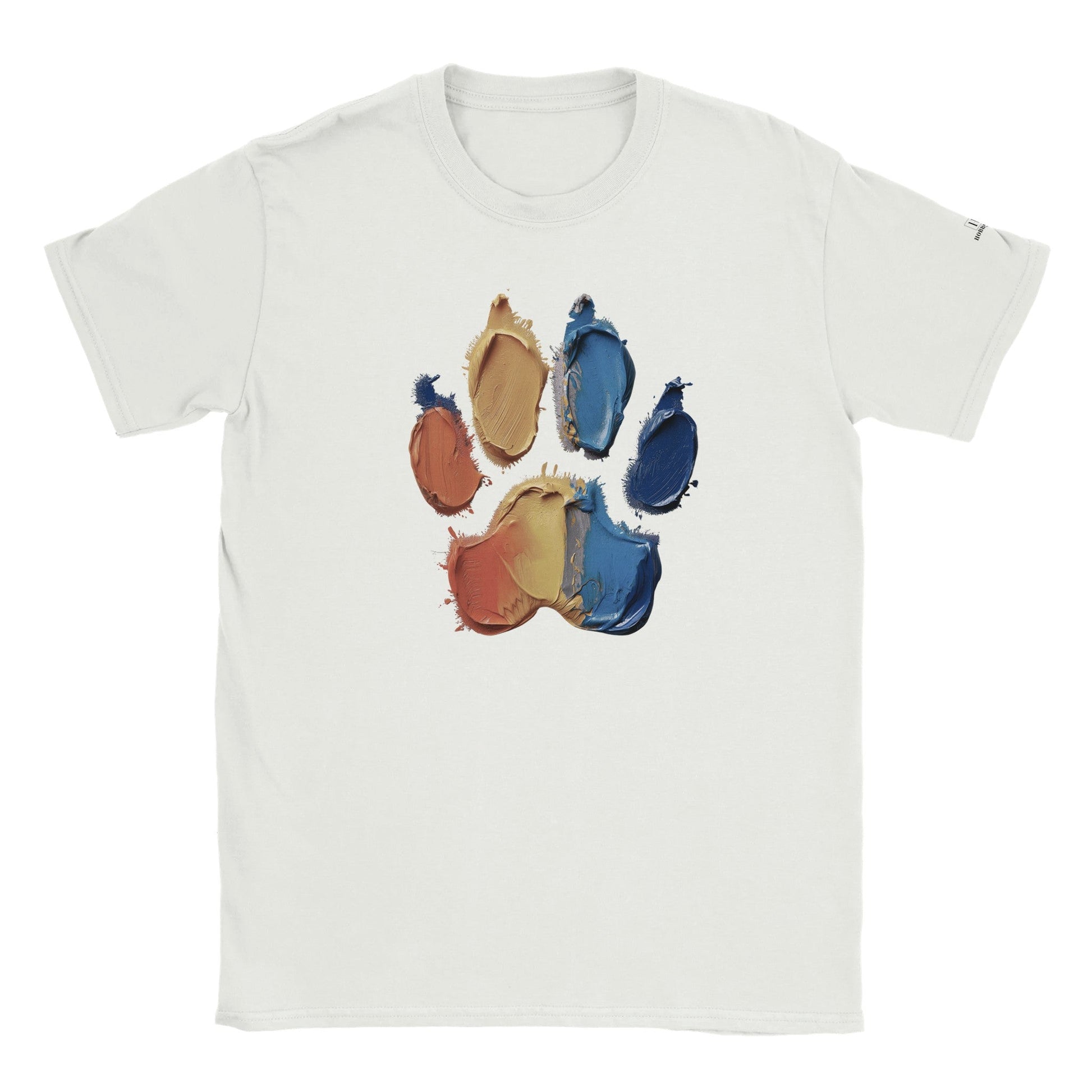 Classic Kids Crewneck T-shirt Featuring Large Painted Paw Print - Hobbster