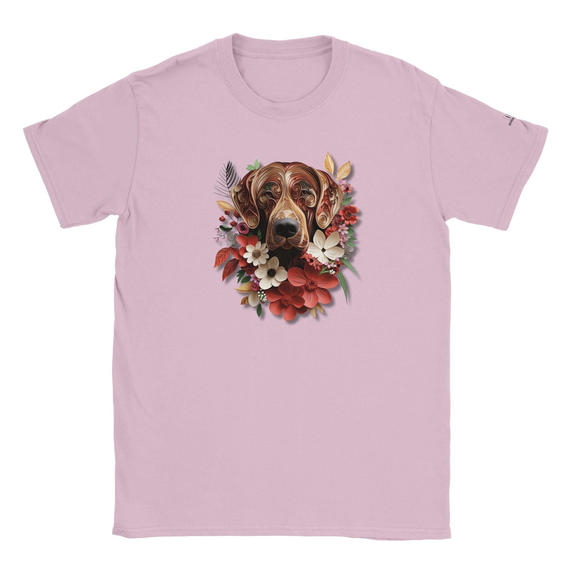 Classic Kids Crewneck T-shirt featuring Rhodesian Ridgeback Paper Quill Design - Hobbster