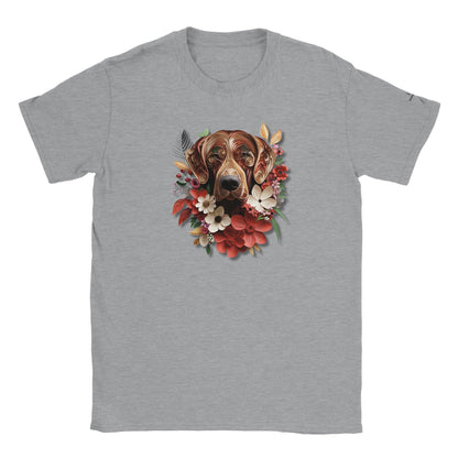 Classic Kids Crewneck T-shirt featuring Rhodesian Ridgeback Paper Quill Design - Hobbster