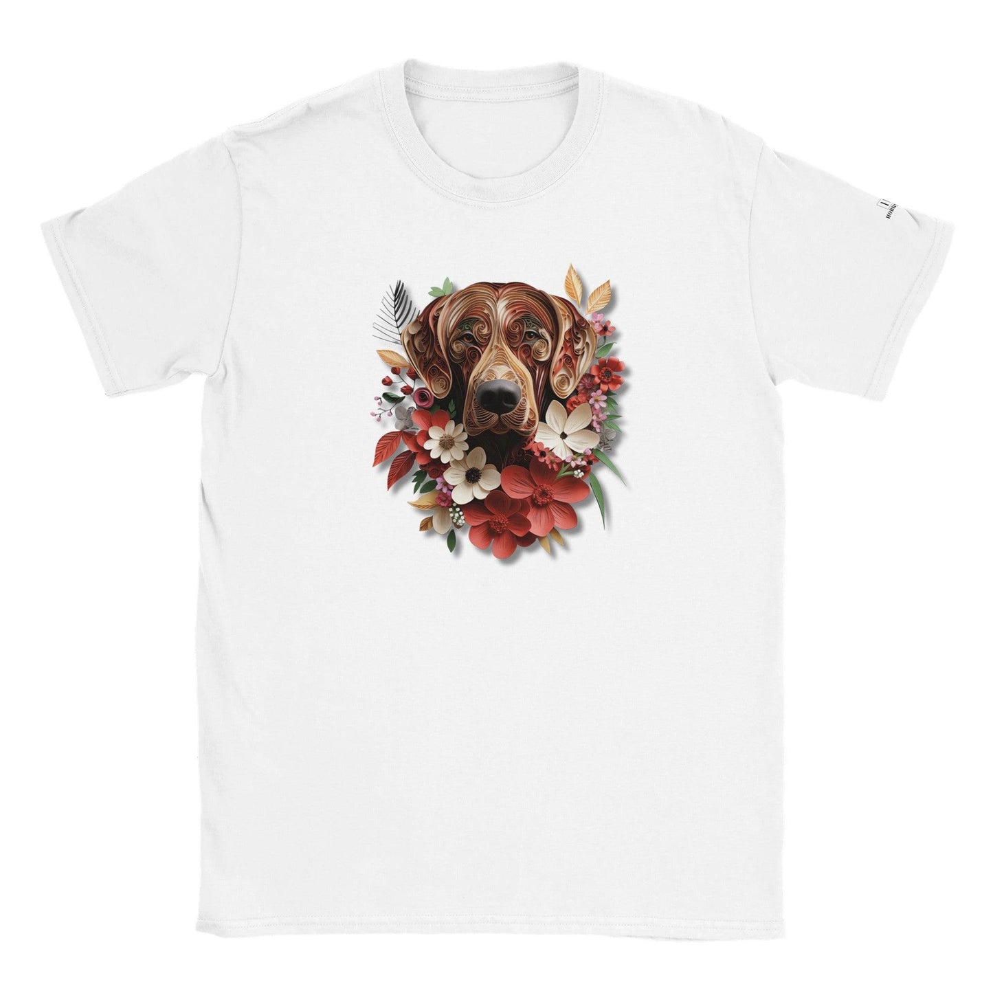 Classic Kids Crewneck T-shirt featuring Rhodesian Ridgeback Paper Quill Design - Hobbster