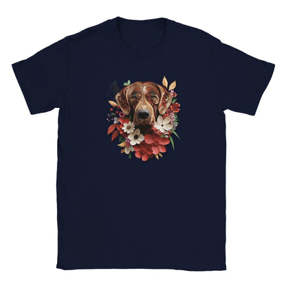 Classic Kids Crewneck T-shirt featuring Rhodesian Ridgeback Paper Quill Design - Hobbster