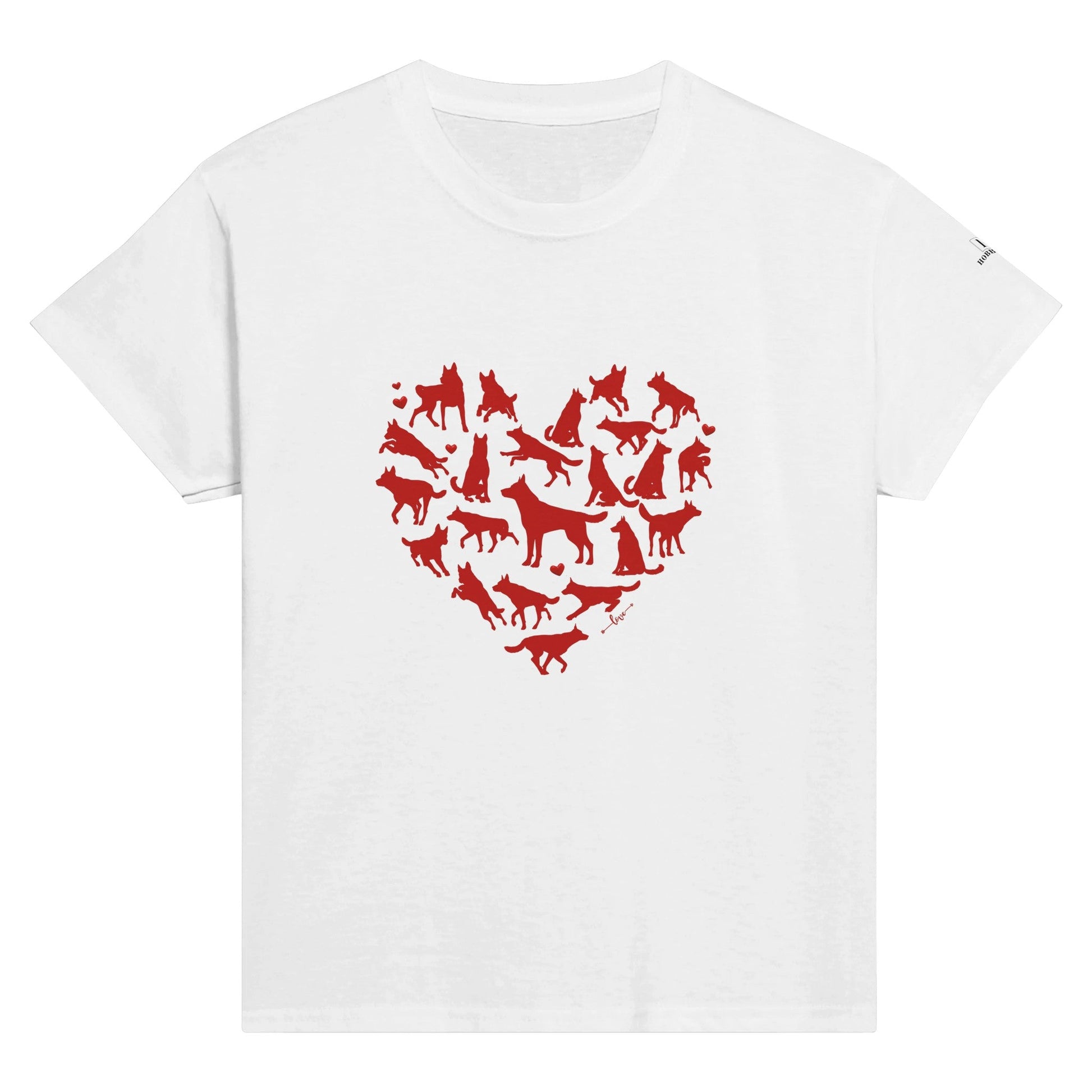 Classic Kids Crewneck T-shirt with German Shepherd Heart - Hobbster