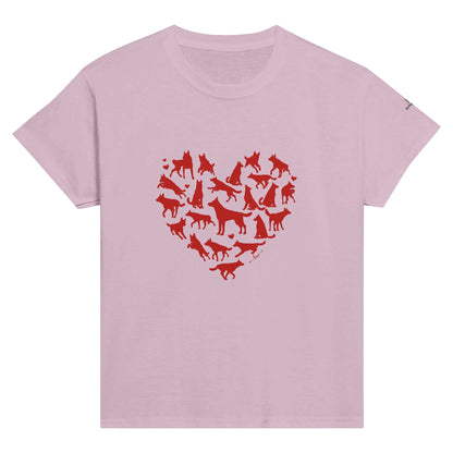 Classic Kids Crewneck T-shirt with German Shepherd Heart - Hobbster