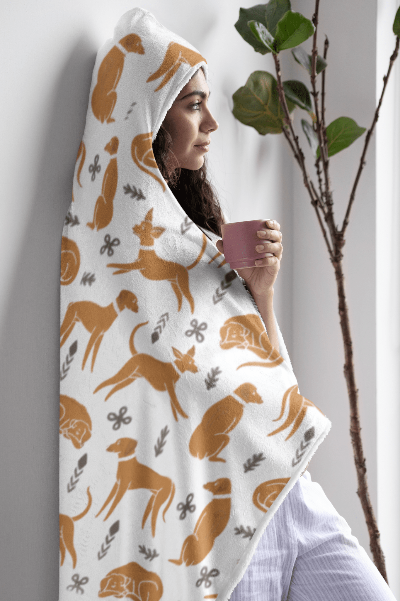 Classic Teen & Kids Hooded Blanket featuring multiple Rhodesian Ridgeback design - Hobbster