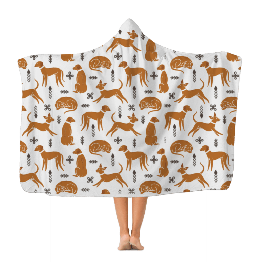 Classic Teen & Kids Hooded Blanket featuring multiple Rhodesian Ridgeback design - Hobbster