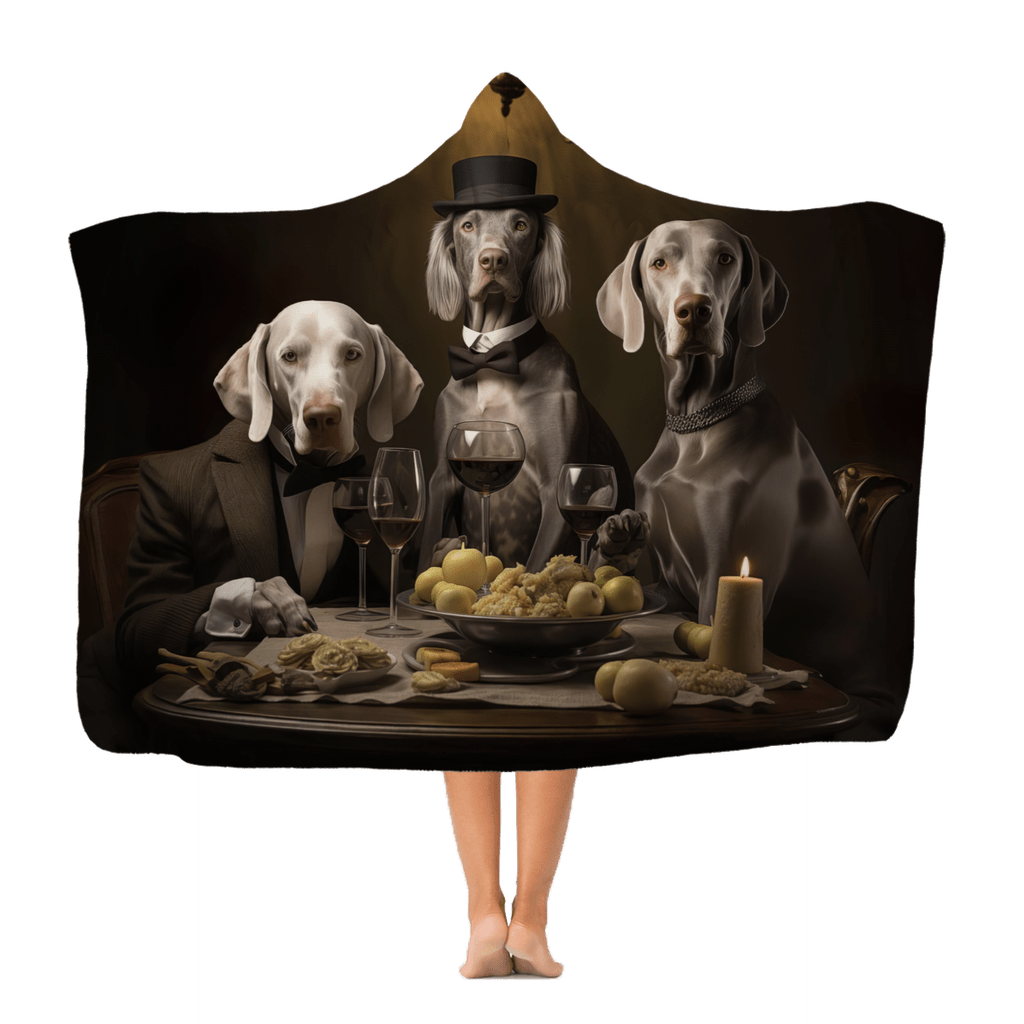 Classic Teen & Kids Hooded Blanket featuring Weimaraner vintage design - Hobbster