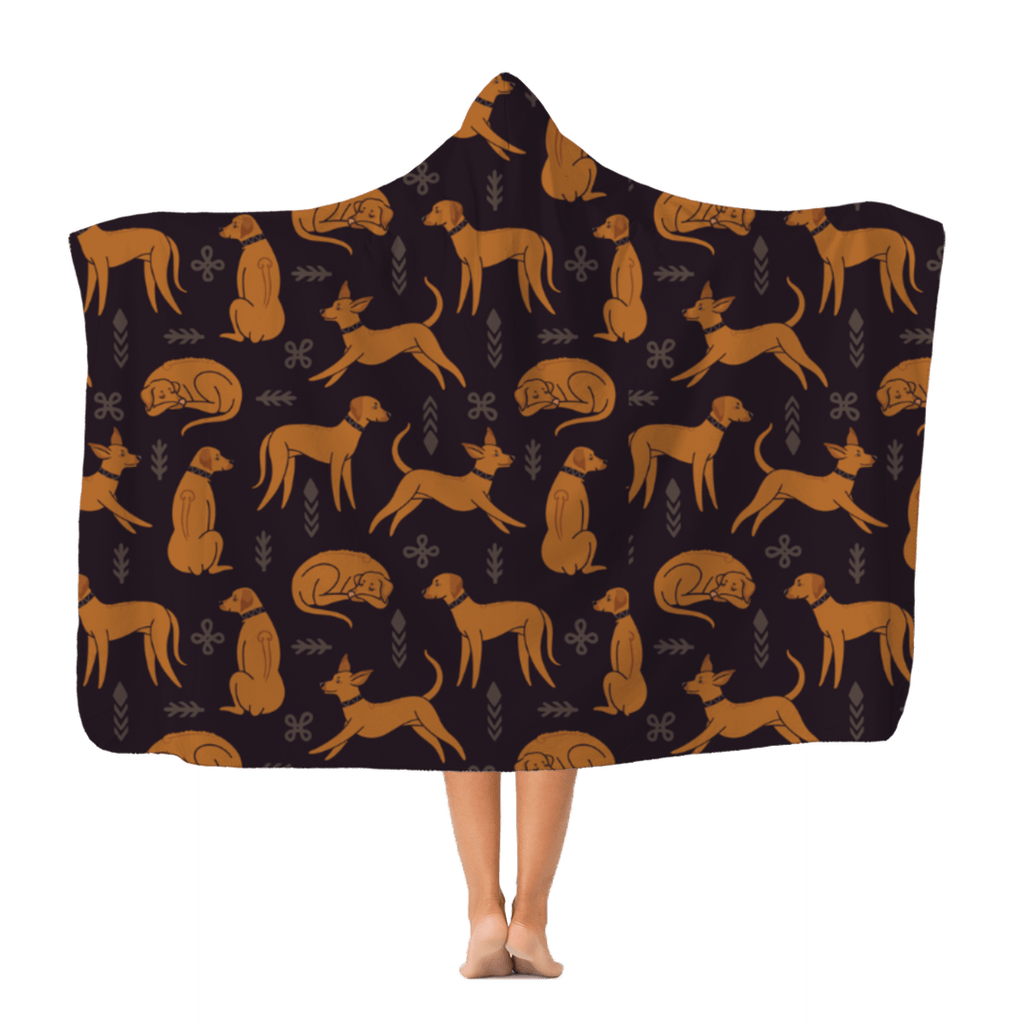 Classic Teen & Kids Hooded Blanket with multiple Rhodesian Ridgeback design - Hobbster