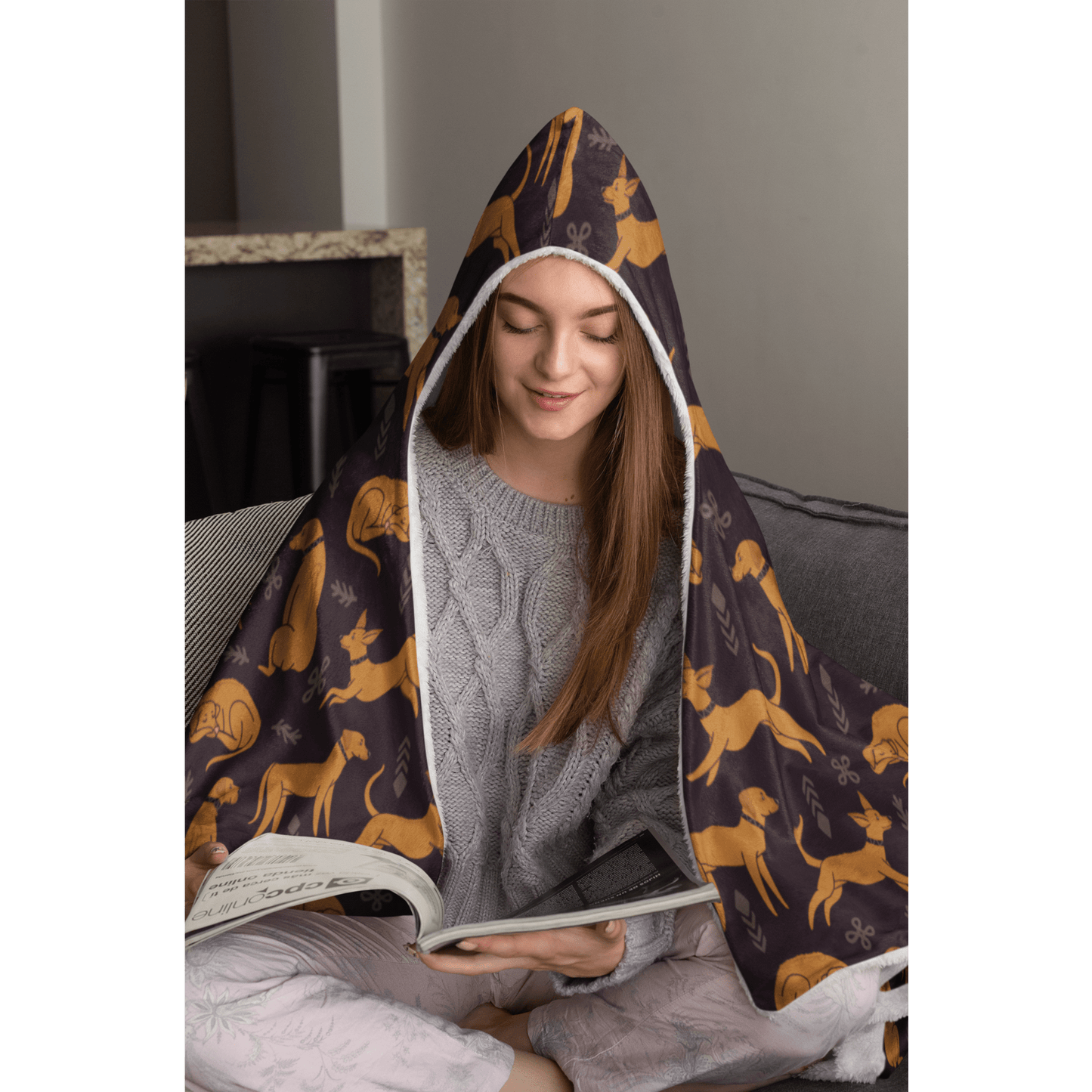 Classic Teen & Kids Hooded Blanket with multiple Rhodesian Ridgeback design - Hobbster