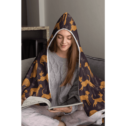 Classic Teen & Kids Hooded Blanket with multiple Rhodesian Ridgeback design - Hobbster