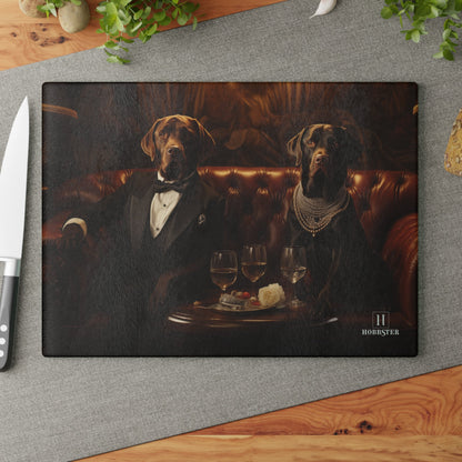 Custom design Glass Cutting Board Featuring Art Deco Labrador Design - Hobbster