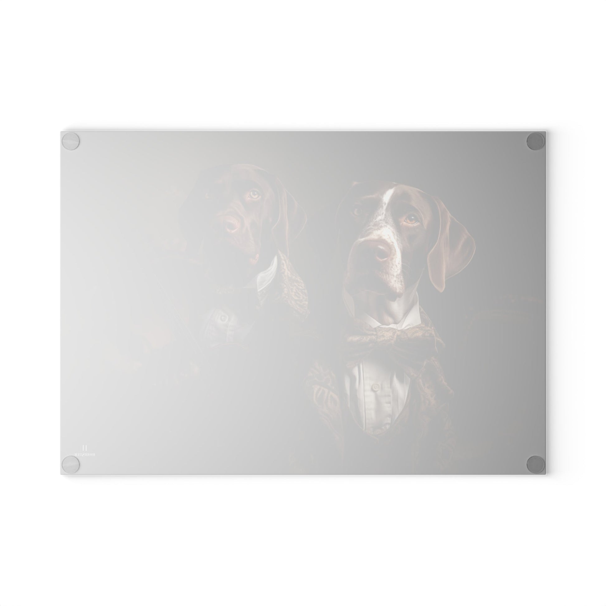 Custom design Glass Cutting Board featuring vintage German Short Haired Pointer dog design - Hobbster